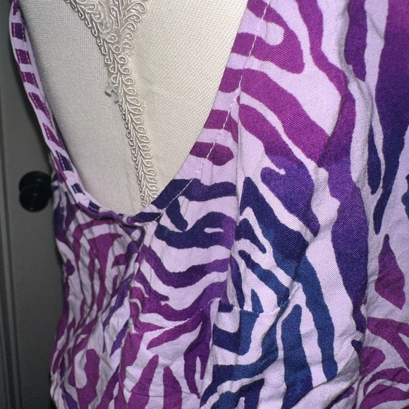 Bar III Women  Purple Zebra Animal Print Crop Top with matching wide leg pants - Picture 6 of 10